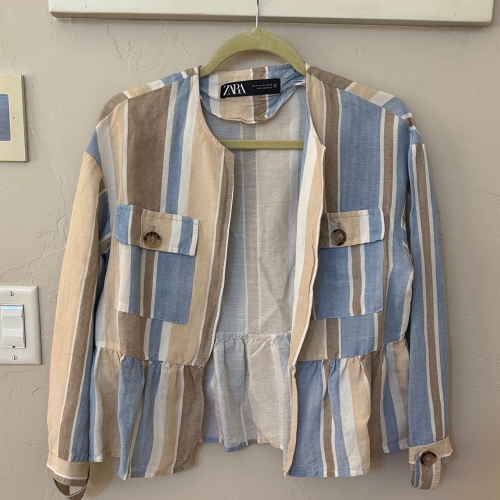 Zara Multicolor Striped Jacket - image 1